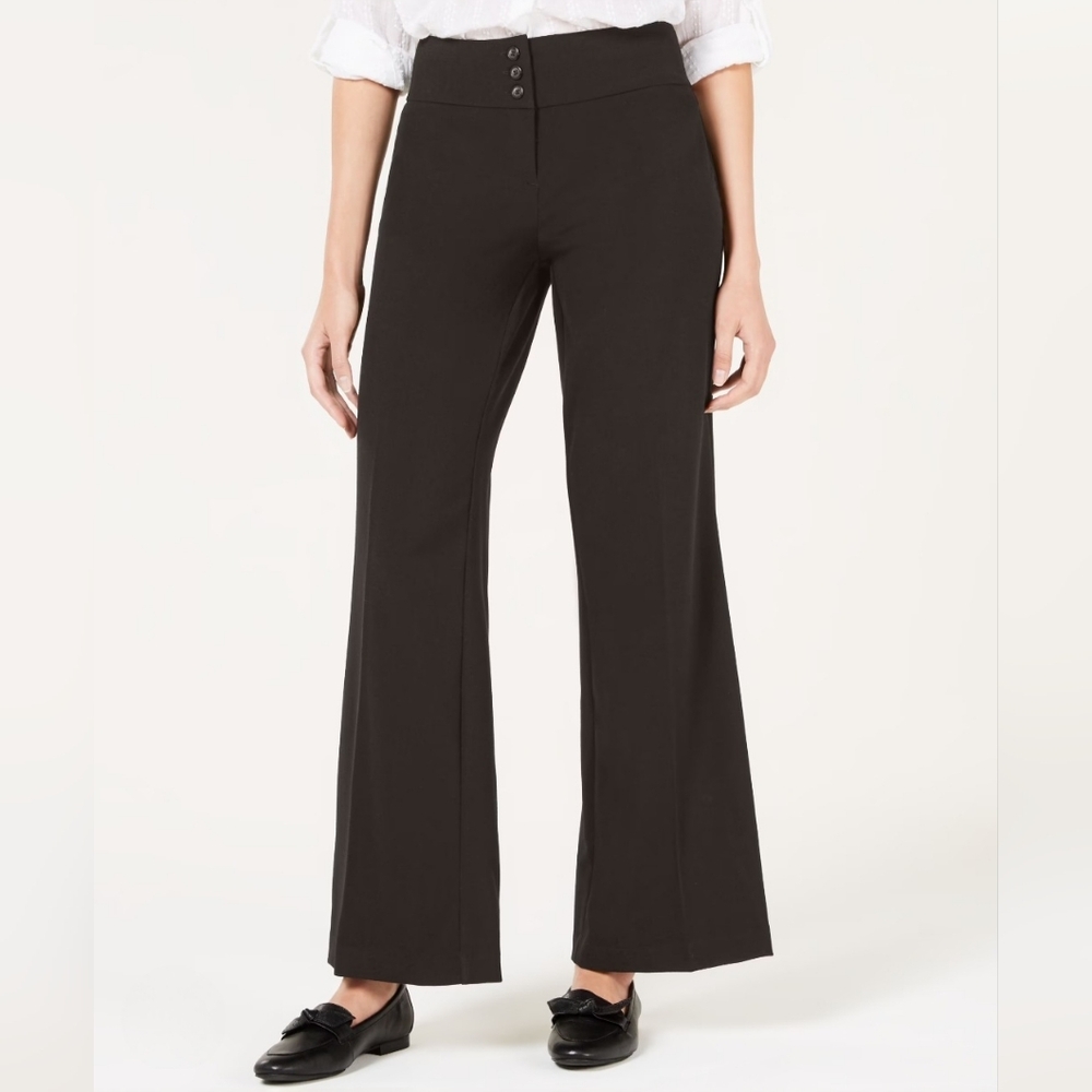 NWT Style & Co Dress Pants Wide Leg Mid Rise Brown 12 Large Slacks